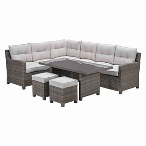 Garden Impressions Blue bird wicker lounge-dining set links / sand