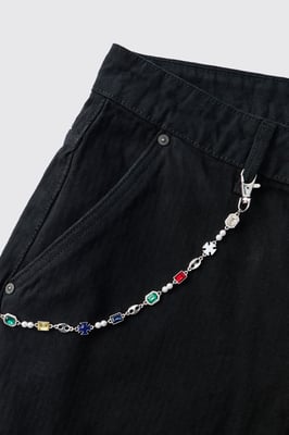 Gem and Mock Pearl Jean Chain