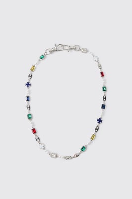 Gem and Mock Pearl Jean Chain