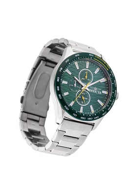 Invicta Racing 47549 Heren Horloge - Quartz Uurwerk - Roestvrij Staal met groene Wijzerplaat - 44mm