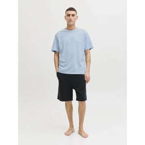 Jack & Jones Heren korte shortama pyjamaset jaceverest lichtblauw/donkerblauw