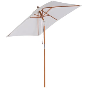 4goodz Kantelbare parasol hout rechthoekig 200x150x235 cm creme