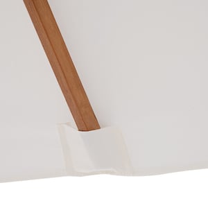 4goodz Kantelbare parasol hout rechthoekig 200x150x235 cm creme