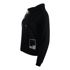Love Moschino Black Zip Hoodie Small White Boxed Logo