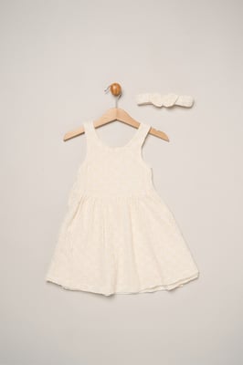 Textured Dress and Headband Outfit Set