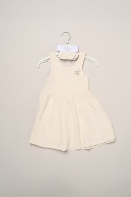 Textured Dress and Headband Outfit Set