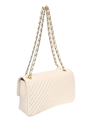 Roberta M Beige Rundleer Tas