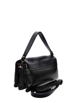 Isabella Rhea Zwart Rundleer Tas