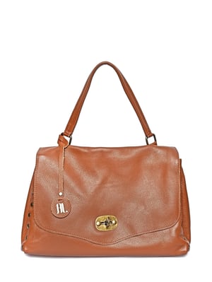 Anna Luchini Brown Rundleer Tas