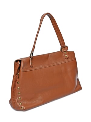 Anna Luchini Brown Rundleer Tas