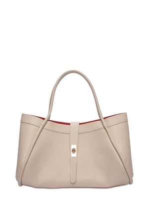Luisa Vannini Beige Rundleer Tas