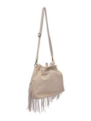 Roberta M Beige Rundleer Tas