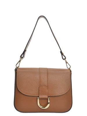 Anna Luchini Brown Rundleer Tas