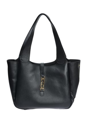 Roberta M Zwart Rundleer Tas