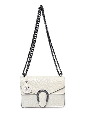 Roberta M Beige Rundleer Tas