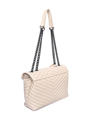 Luisa Vannini Beige Rundleer Tas