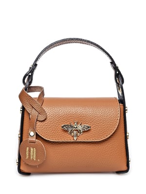 Anna Luchini Brown Rundleer Tas