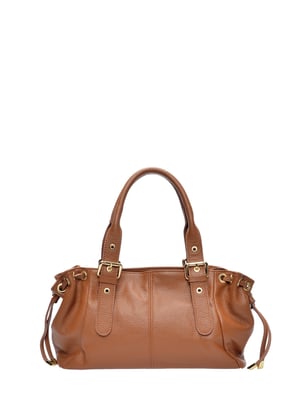 Anna Luchini Brown Rundleer Tas