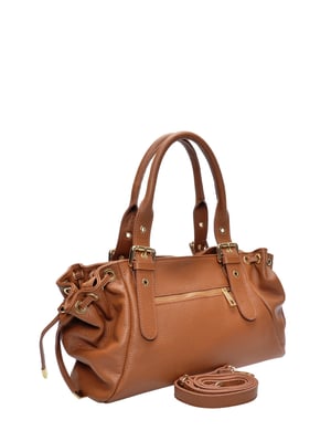 Anna Luchini Brown Rundleer Tas
