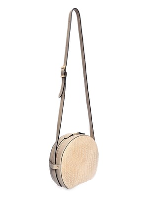 Roberta M Beige Rundleer Tas