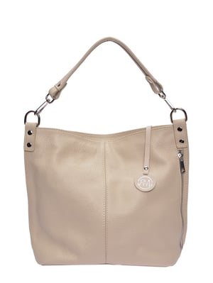 Roberta M Beige Rundleer Tas