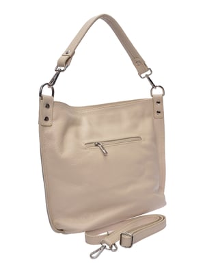 Roberta M Beige Rundleer Tas