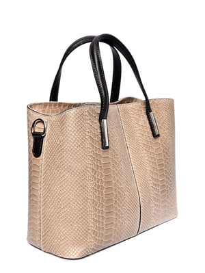 Roberta M Beige Rundleer Tas