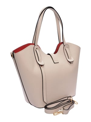 Isabella Rhea Beige Rundleer Tas
