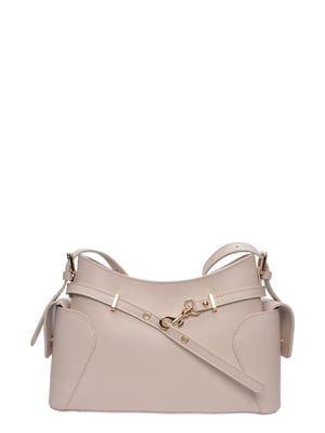 Roberta M Beige Rundleer Tas