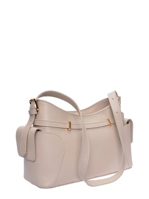 Roberta M Beige Rundleer Tas