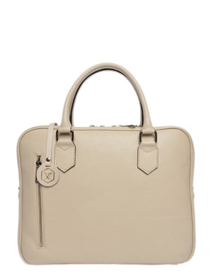 Luisa Vannini Beige Rundleer Tas