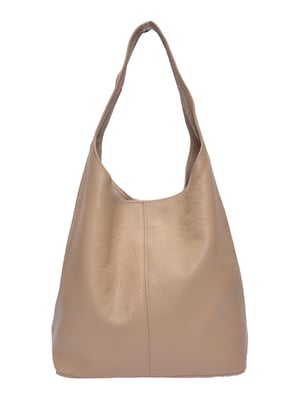 Roberta M Beige Rundleer Tas