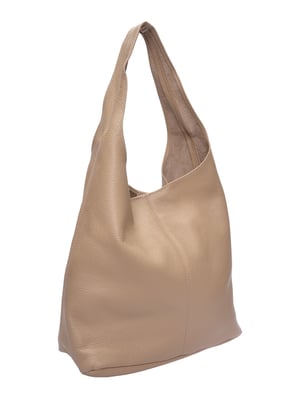 Roberta M Beige Rundleer Tas