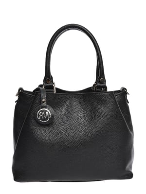 Roberta M Zwart Rundleer Tas