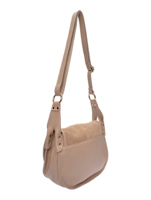 Luisa Vannini Beige Rundleer Tas