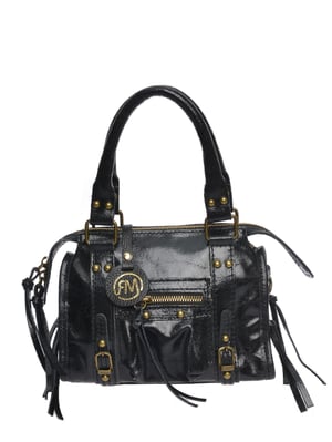 Roberta M Zwart Rundleer Tas