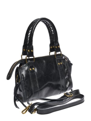 Roberta M Zwart Rundleer Tas