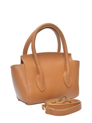 Anna Luchini Brown Rundleer Tas