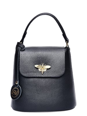 Roberta M Zwart Rundleer Tas