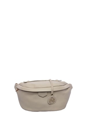 Roberta M Beige Rundleer Tas