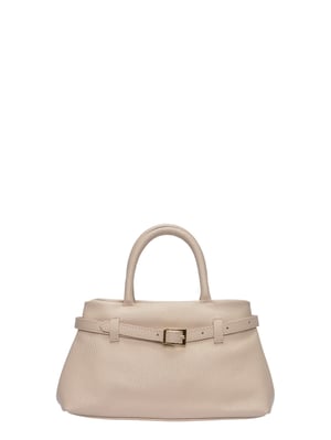 Luisa Vannini Beige Rundleer Tas