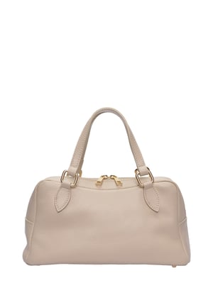 Roberta M Beige Rundleer Tas