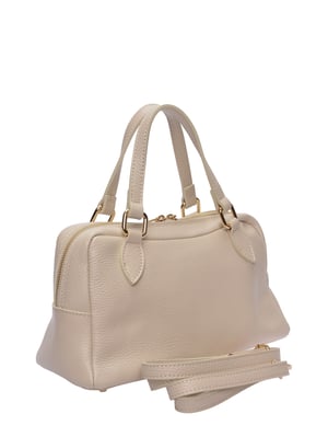Roberta M Beige Rundleer Tas