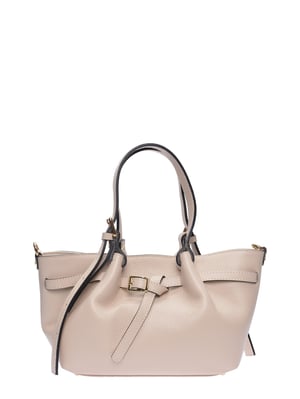 Luisa Vannini Beige Rundleer Tas