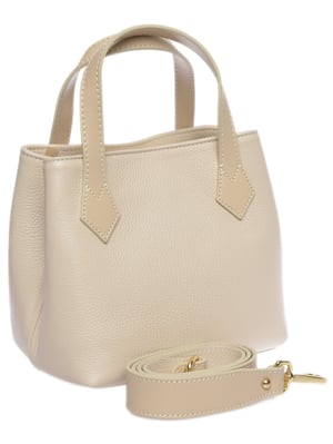 Luisa Vannini Beige Rundleer Tas