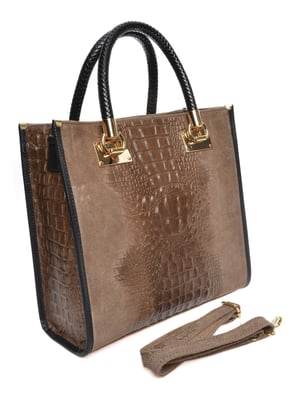 Roberta M Beige Rundleer Tas