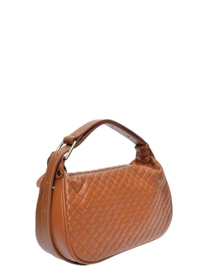Anna Luchini Brown Rundleer Tas