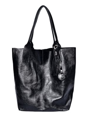 Roberta M Zwart Rundleer Tas