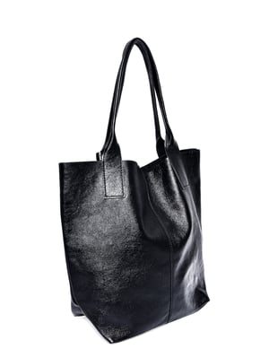 Roberta M Zwart Rundleer Tas