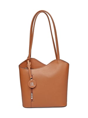 Anna Luchini Brown Rundleer Tas